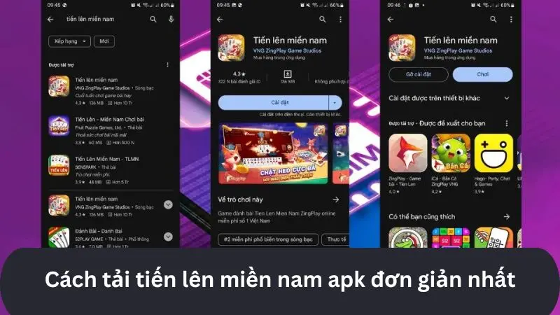 Chi tiết cách tải Tiến lên miền Nam apk