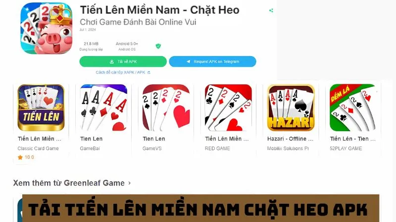 Tải game tiến lên apk về điện thoại android